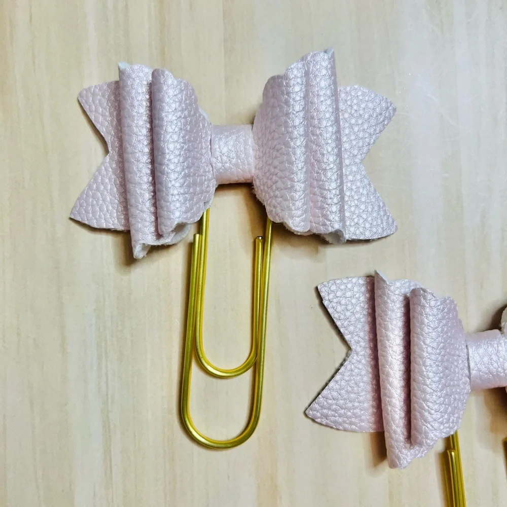 Happy planner Bow paper clips Jumbo size 2 pcs pink blush